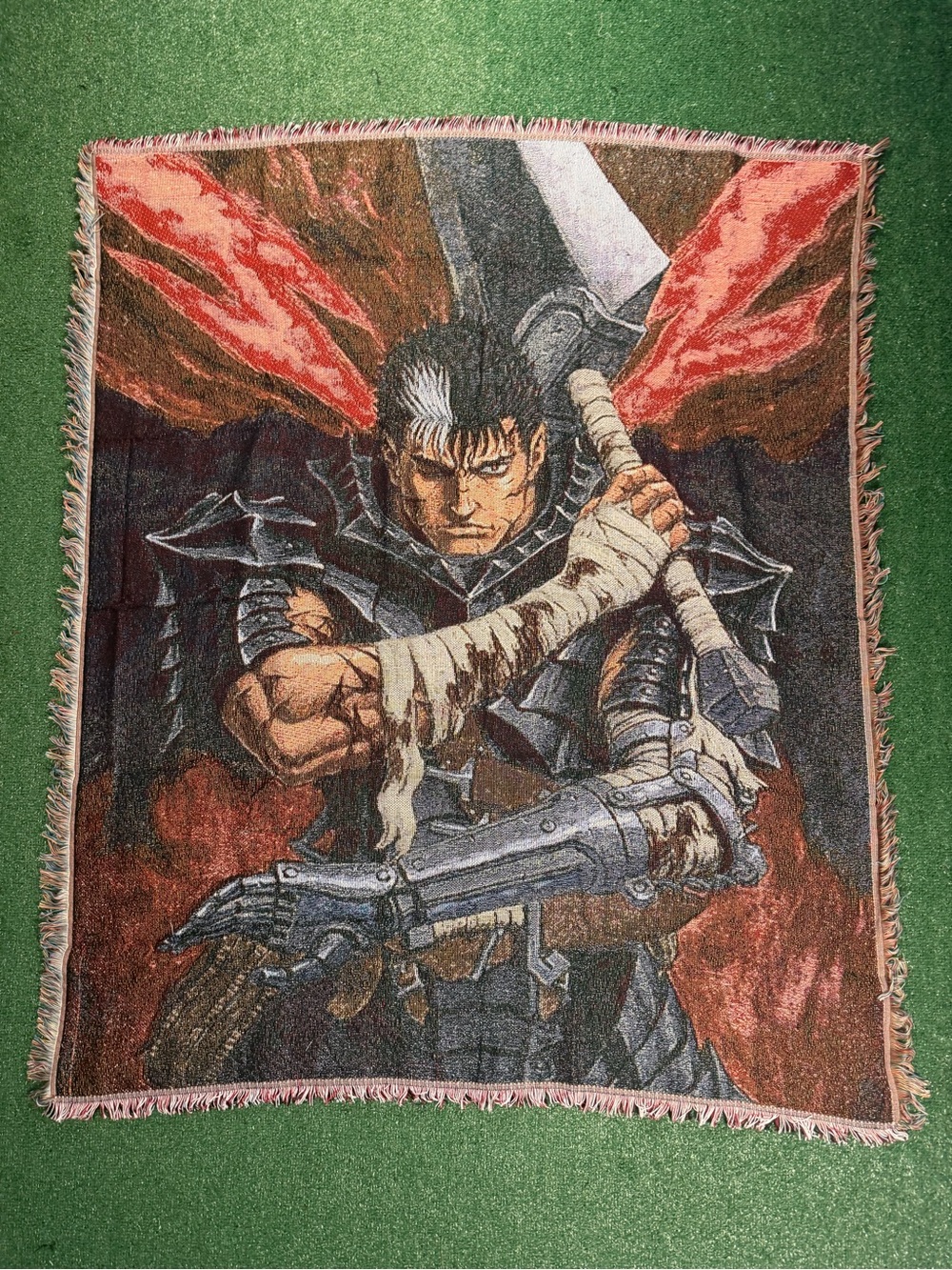 Guts Berserk Anime Art Woven Tapestry Blanket